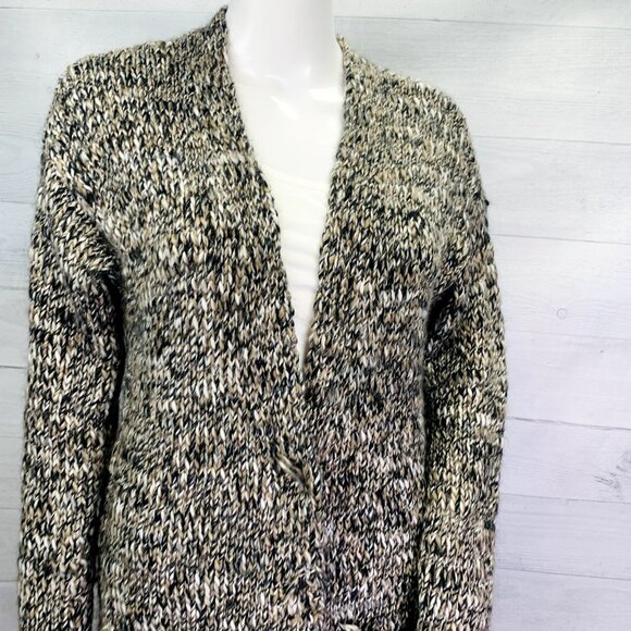 J. JIll | Pure Jill Womens Melange Knit Cardigan Wool Alpaca Snap Front Size M - Picture 5 of 12